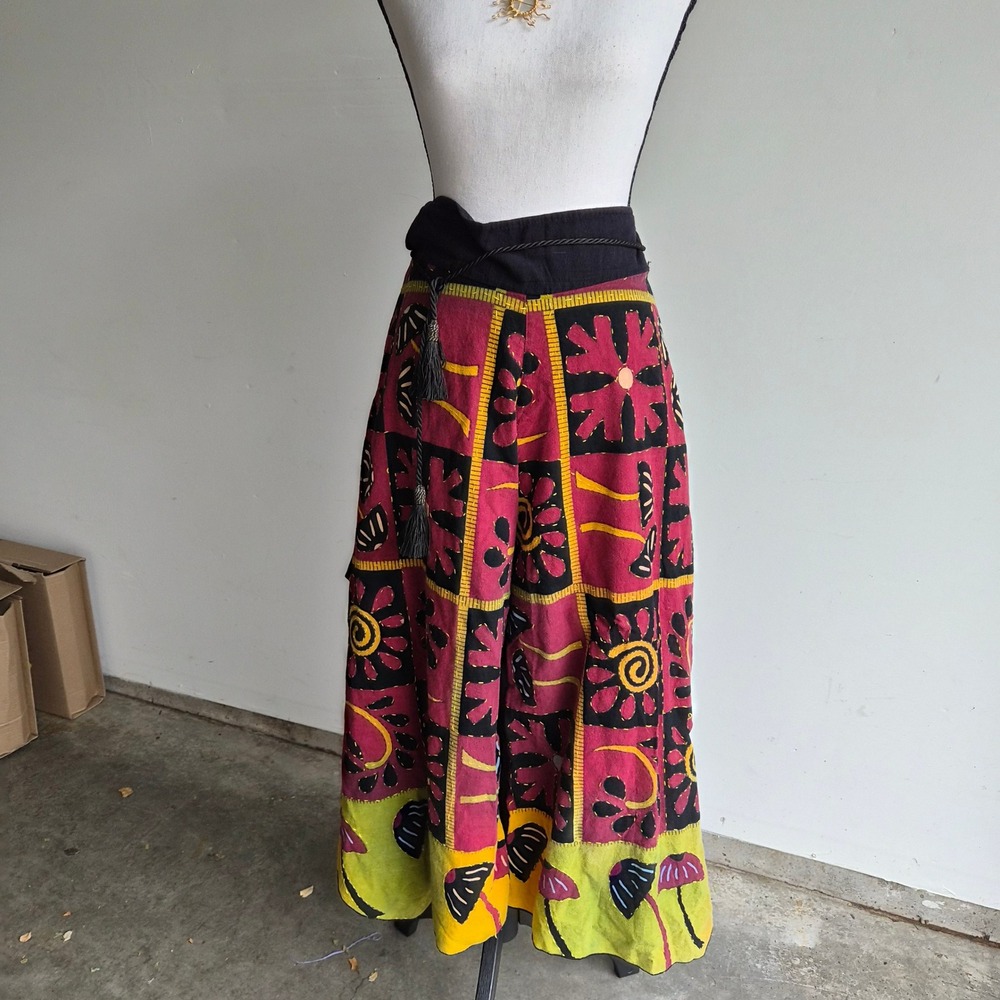 Malibu Wide Leg Patchwork Pants Women Fairycore Art To Wear Boho Festival Hippie